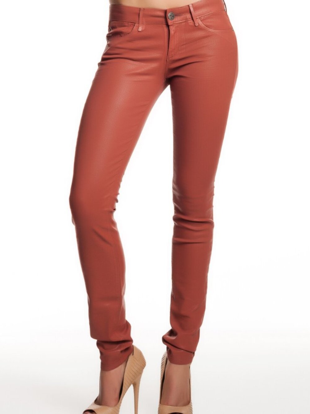 Habitual Alice Skinny Jean Taj Mahal Coral Coated Denim Stretch NWT
